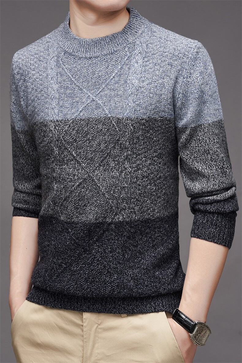 BSS6128限价258元男士新款长袖半高领纯羊毛针织衫休闲青年P180，男装针织衫/毛衣，电商B360