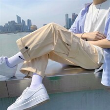 工装裤男夏季ins潮牌港风直筒宽松韩版休闲原宿阔腿裤男AK326-P30，男装工装外套，星座1008-2