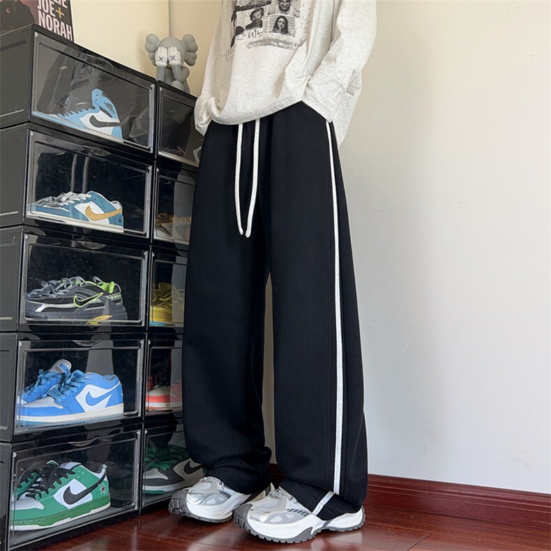 秋季新款休闲裤男宽松卫裤直筒裤拼色长裤K7701-特P45控78，男装休闲裤，星座209-2