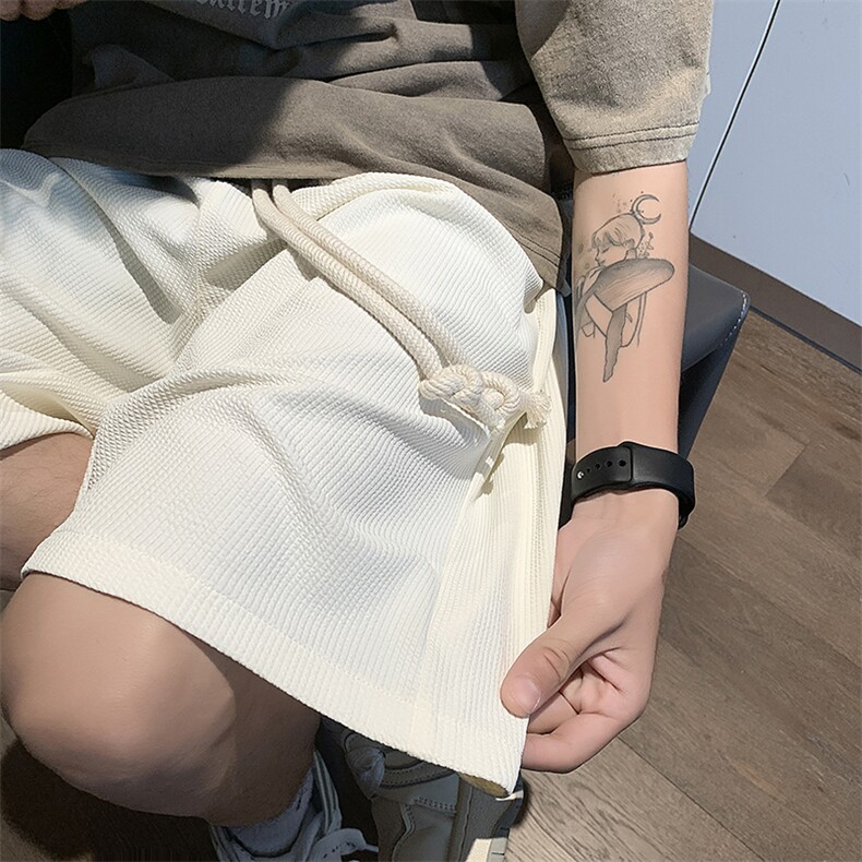 夏冰丝短裤男设计感美式篮球宽松抽绳休闲五分裤XZ514-2-1528-P38图片