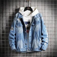 JK818-p90-限价128大量现货网格牛仔夹克肥仔量足破洞印花大码,男装夹克,星座103A