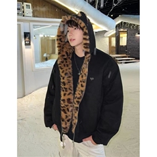 豹纹保暖棉衣外套男女秋冬新款韩版慵懒风宽松小众开衫MS578，男装棉衣，星座1116A（原606A-3）