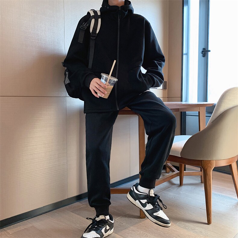 2026秋季华棉休闲运动开衫卫衣套装两件套A433P100控148,男装休闲套装,电商A309