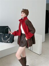 皮毛一体休闲外套，其它，莲佳妮