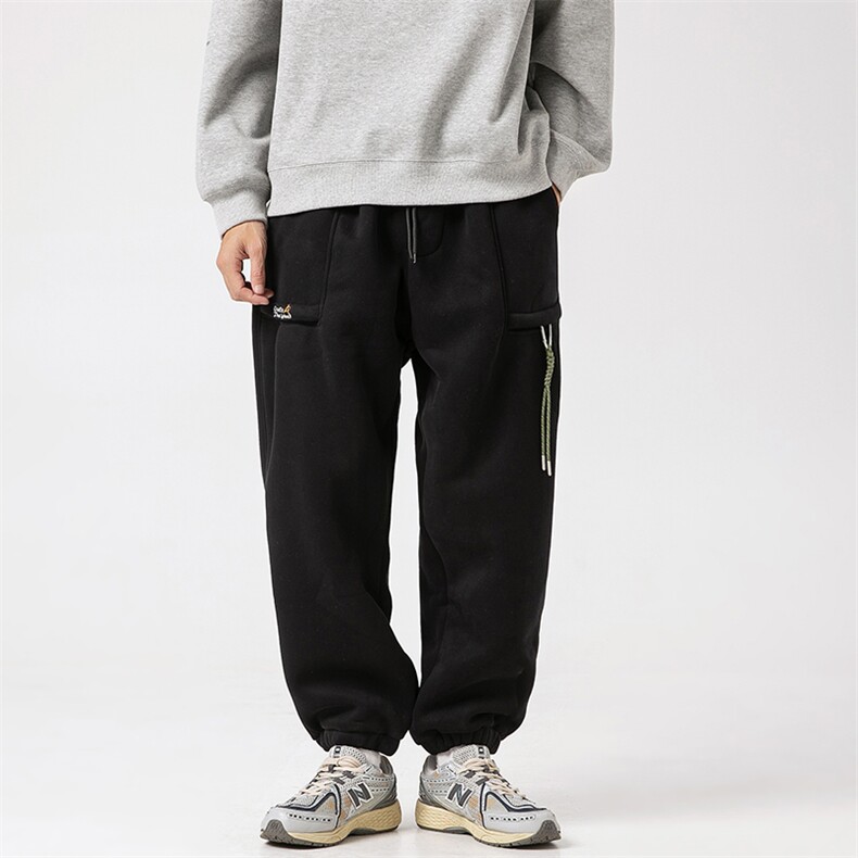 2026冬季新款男装日系宽松加绒加厚运动休闲棉裤束脚卫裤P858-F95,男装休闲裤,电商A101（原外27）