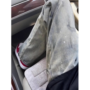 1014-1-KZ1299-P47-水洗脏染泼墨牛仔裤男图片
