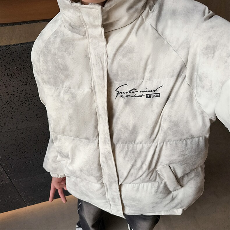 特p100控158冬立领机车棉服情侣棉衣面包扎染服墨染风外套男MY248图片