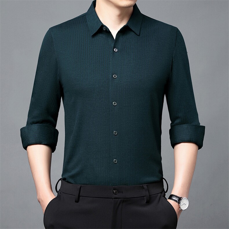 CM61130钱塘2020-2商务休闲简约百搭中年男士秋季薄款衬衣P147,男装衬衫,钱塘207-2