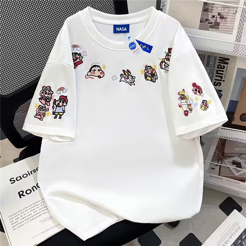 短袖t恤女夏季可爱学院风宽松蜡笔小新卡通印花上衣潮GA527P19，男装T恤，星座1013-5