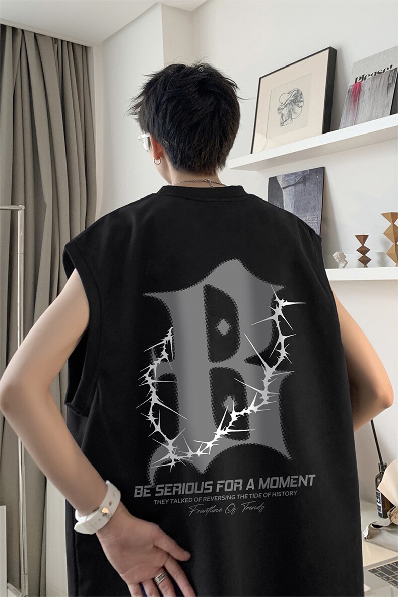 量大优可提供视频2024夏季美式麂皮绒背心D223A-BP2416-P18,男装背心/马甲,电商019-1