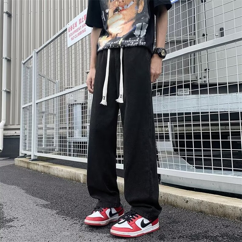 高腰直筒显瘦夏阔腿牛仔裤男宽松薄款裤子NZ5080,男装牛仔裤,星座1116A-1（原606A）