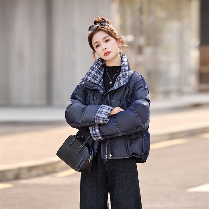 【现货！！！！】软糯牛仔羽绒服女式外套，女装羽绒服，素月