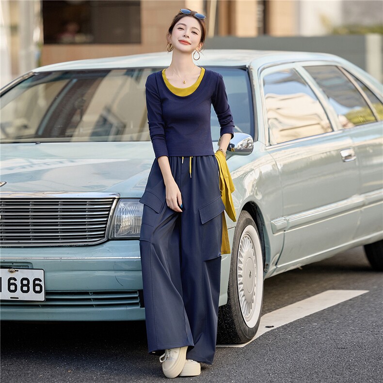 2025秋装新款时尚披肩潮流宽松套装,女装套装/套裙,曼琳思菲
