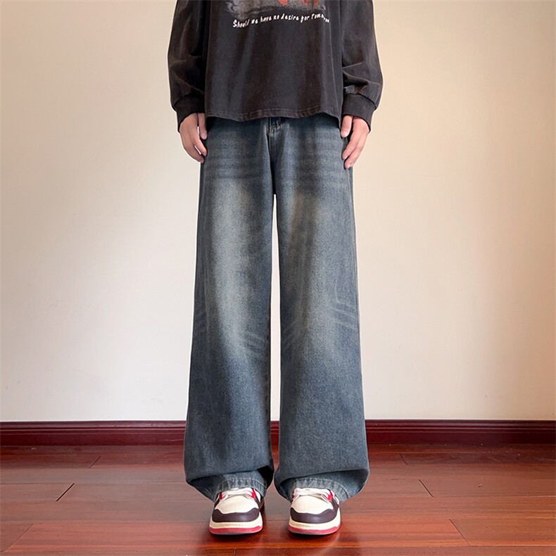 水洗牛仔裤男猫须春季美式高街痞帅vibe裤子-A2183TP45控78,男装牛仔裤,电商B241