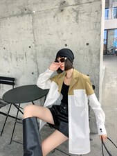 链条款西装衬衫拼接，女装西装，C&B