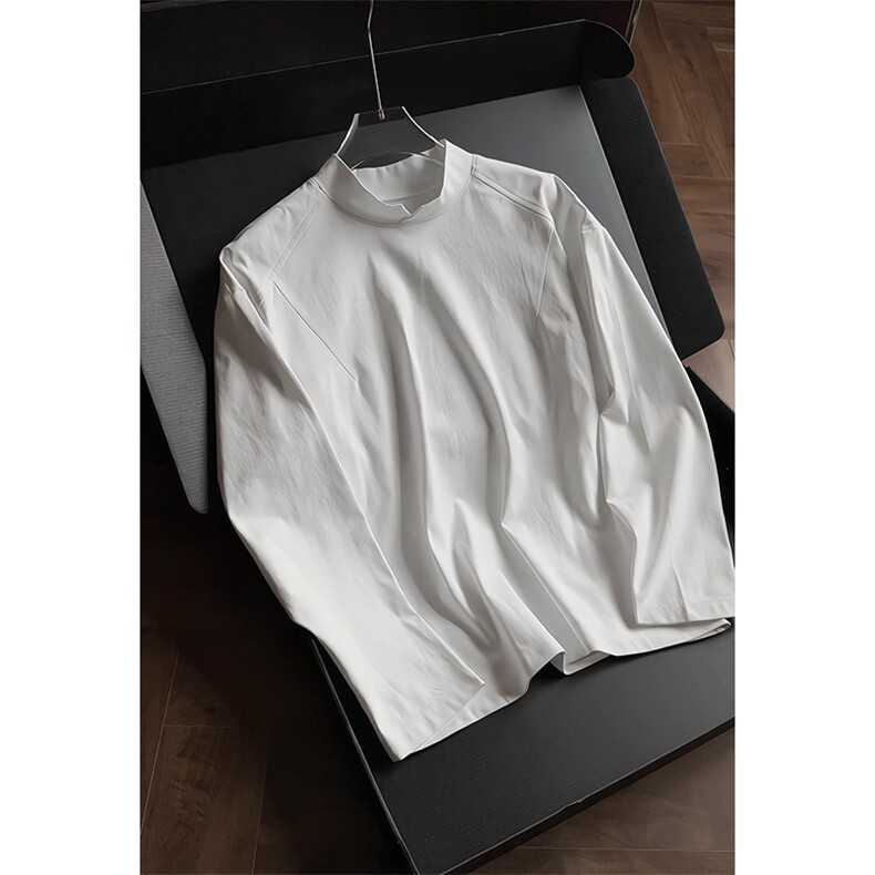 2026春季新款港风切片大码长袖简约T恤M-5XHT26023-特P20,男装T恤,电商A022