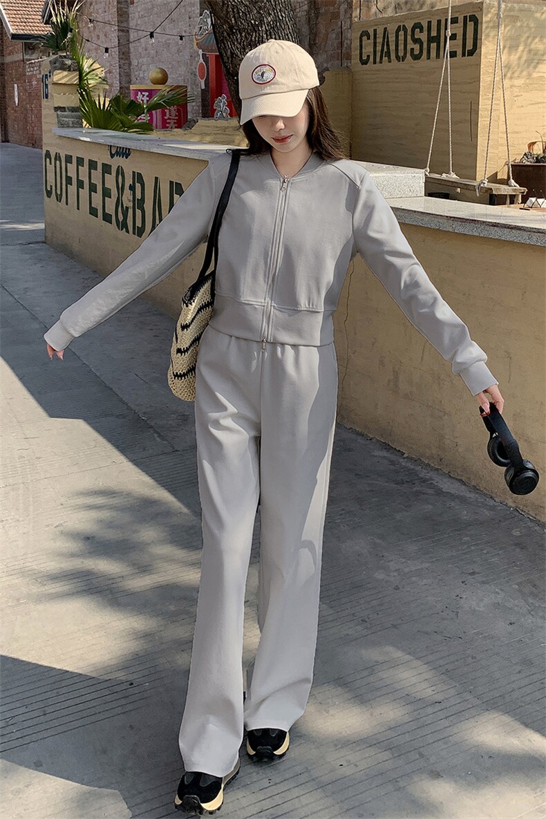 秋季时尚女修身休闲裤上衣显瘦2025新款运动搭配一整套,女装运动套装,慧峰