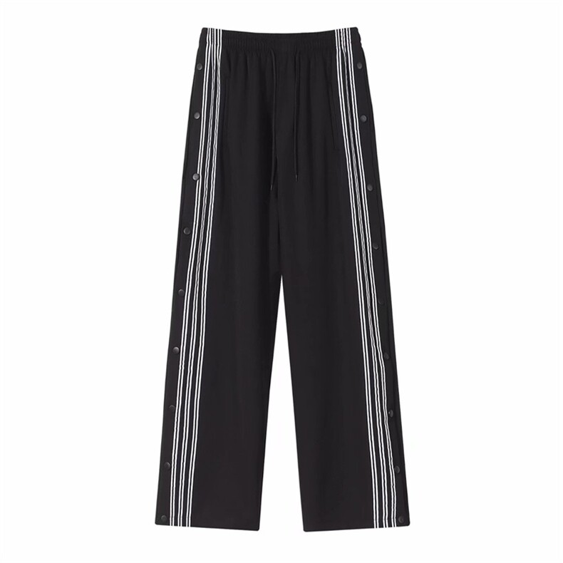 夏季薄款运动裤男篮球训练全开排扣裤夏季宽松潮牌高街zk026-p38,女装休闲裤,星座1008-2