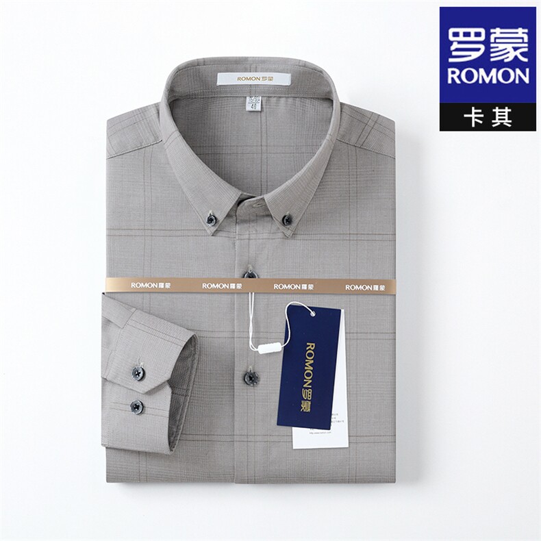 2023秋季新款长袖男士衬衫中年衬衣服爸爸装中老年人宽松休闲寸衫,男装衬衫,电商B212（原钱塘6029）
