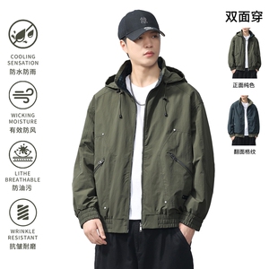 2025款时尚有型两面可穿拆帽立领夹克F0937-P105控199图片