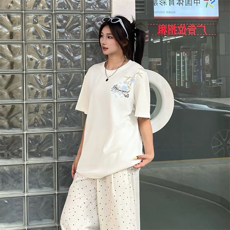 万针全刺绣解构设计260克重磅双纱纯棉高品质美式高街短袖T恤特35,男装T恤,电商A486