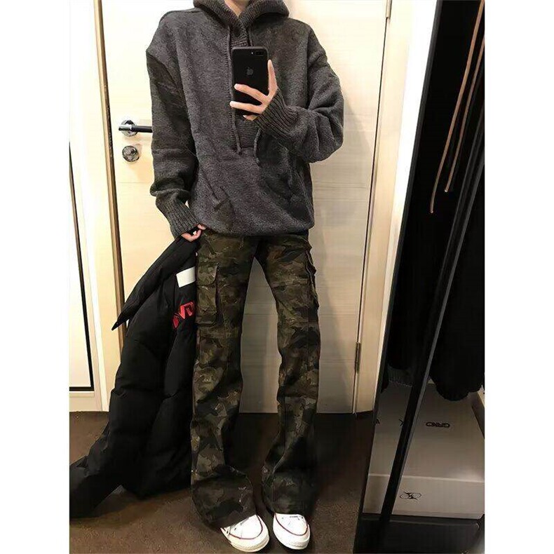 现货美式cleanfit多口袋迷彩微喇修身显高休闲工装裤LD7522-p58,男装牛仔裤,星座1008