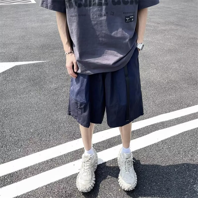 男新款青少年时尚休闲裤夏季潮牌工装短裤拼接J6002P35,男装牛仔裤,星座1116-2