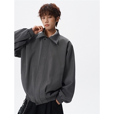 春秋季美式复古哈灵顿行政夹克衫大码翻领廓形西装外套LJ901特P80，男装夹克，电商B215