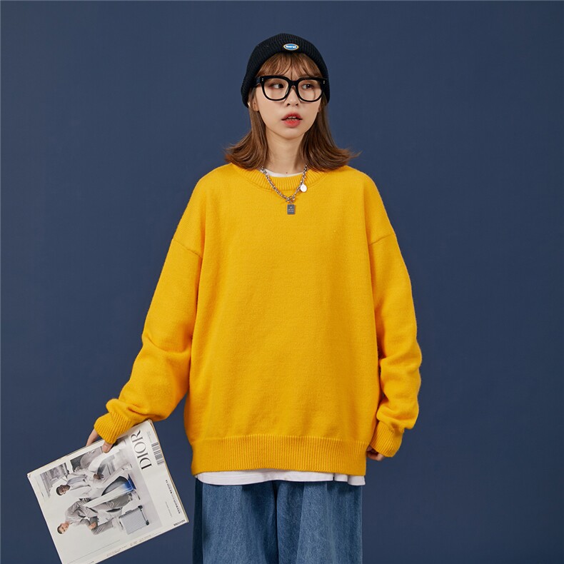 1港风宽松中性情侣潮流纯色大码M-5XL毛衣男外套7979P45加绒P55，男装针织衫/毛衣，星座226-2