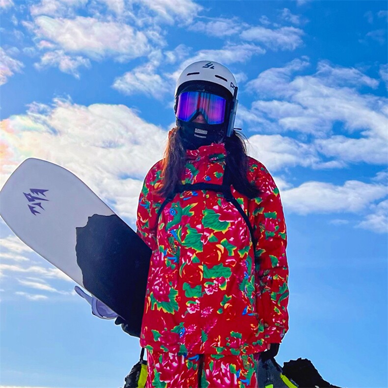 舒适保暖大码东北大花袄男单板双板防风加绒滑雪服HF37-P175控265图片