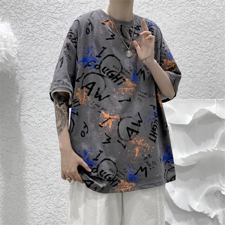 特P20控39 高品质 夏季新款复古纯棉印花圆领短袖T恤 TC01图片