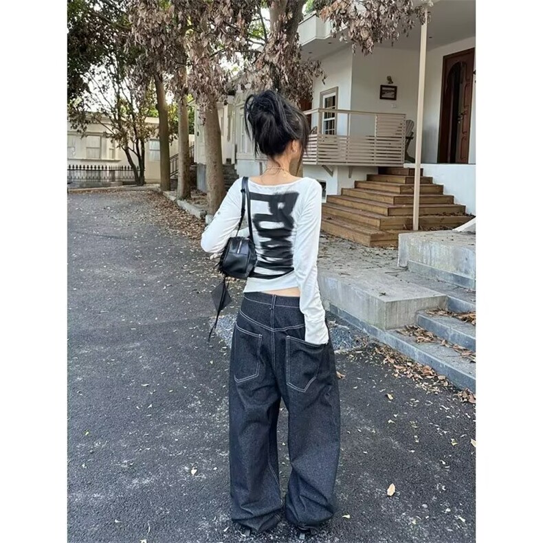 水洗牛仔裤男士直筒长裤春秋大码宽松韩版工装阔腿NZG190,男装牛仔裤,星座516A