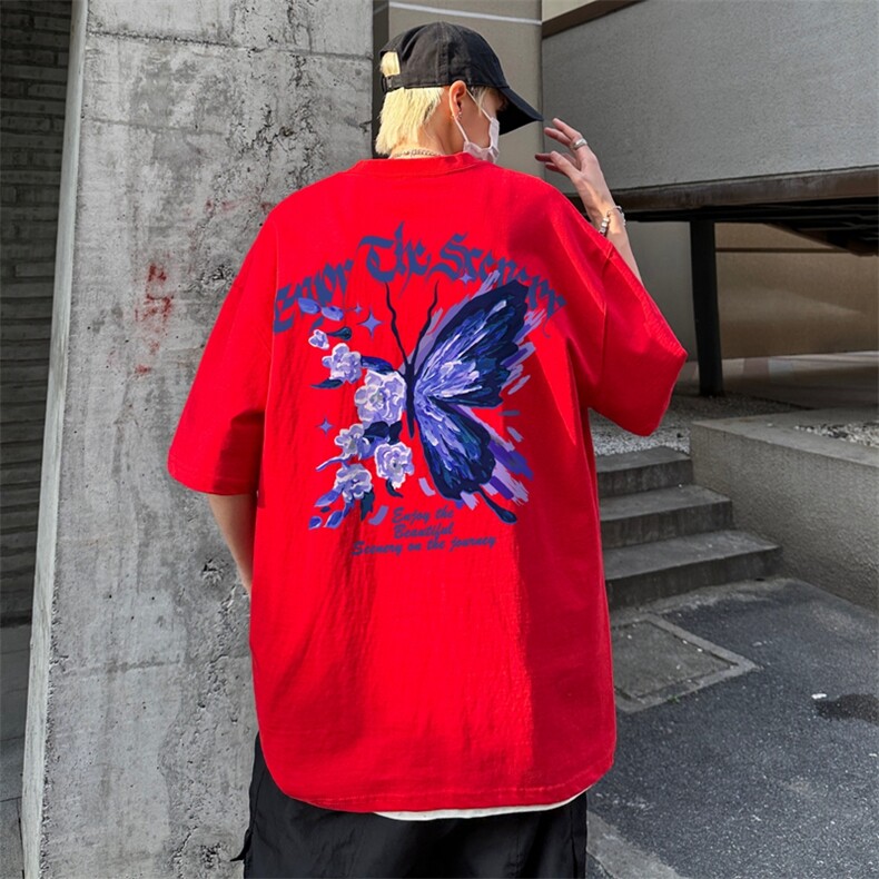 XZ517A-BK3029-P28大码男装2023原创涂鸦简约潮流情侣T恤重磅,男装T恤,星座517A