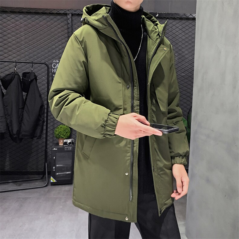 团购连帽中长款修身潮牌工装户外冲锋衣羽绒服外套男女款团体服,男装羽绒服,星座301D-5(原星座1415）