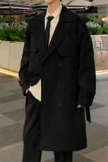 春季韩版双排扣中长款过膝风衣外套男简约风衣A406JK3525P108，男装夹克，星座309（原A406）
