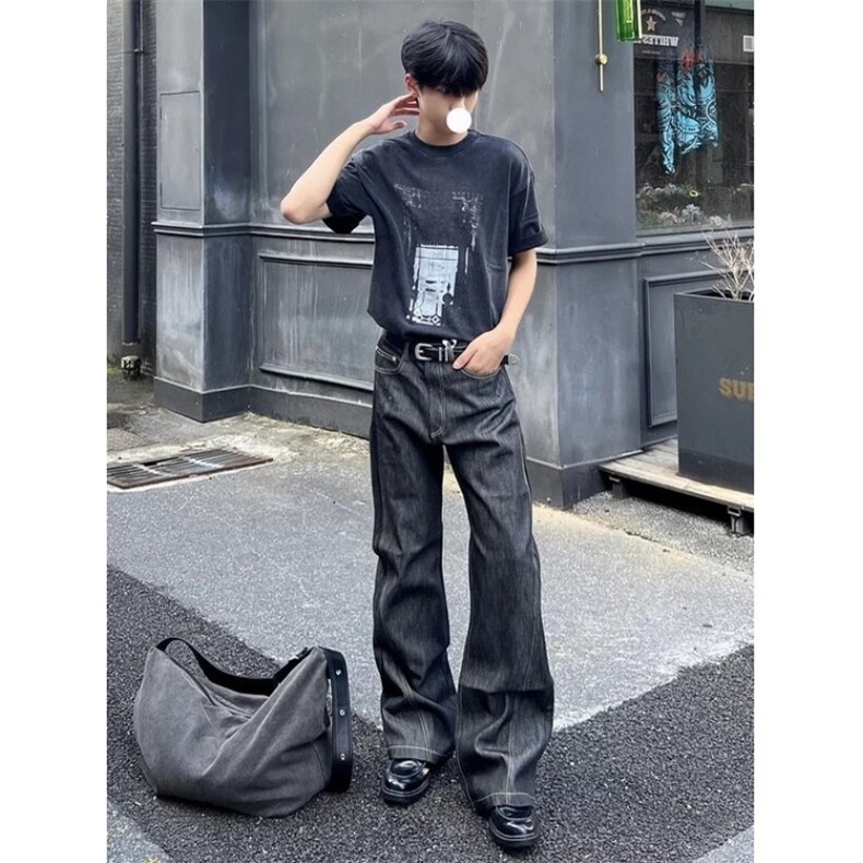 203-6B5116P40特秋冬原牛百搭微喇牛仔裤雅痞刺绣微喇裤子,男装牛仔裤,星座203-6(原电商259)