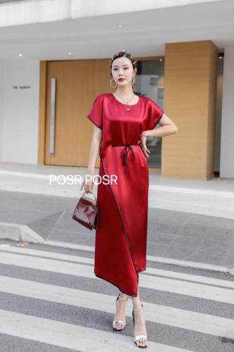 时尚醋酸连衣裙????，女装连衣裙，珀莎