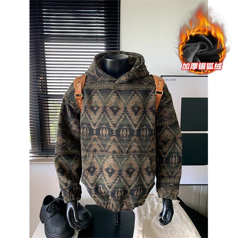 网图慎用大口袋540g重磅保暖银狐绒卫衣男W5409J加绒-特P75控138,男装卫衣,电商A001-1