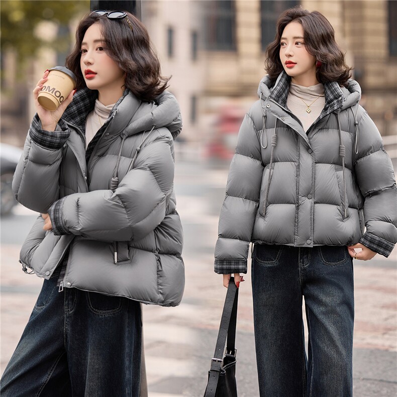 《爆2025冬季新款短款连帽羽绒服宽松休闲不挑身材百搭时尚》,女装羽绒服,米莱