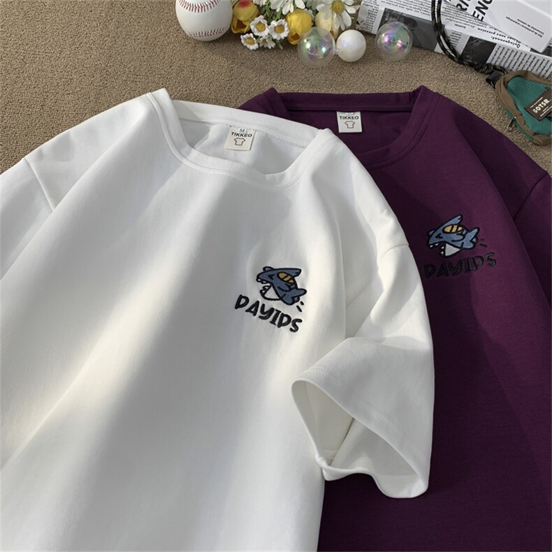 ！815A-XT205-P28特控48新品短袖T恤男女纯棉万针刺绣鲨鱼潮T,男装T恤,星座815A
