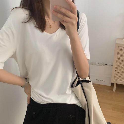 【现货】v领冰柔棉基础打底衫短袖，女装，海维恩
