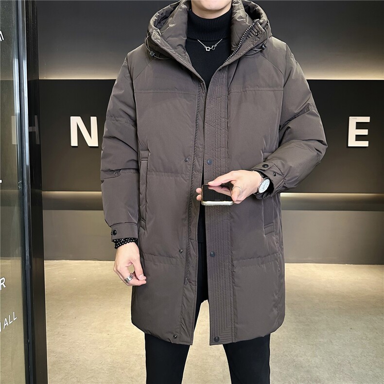 标50绒中长款羽绒服男冬季加厚2025新款连帽外套A313-9900-P275,男装羽绒服,电商A313