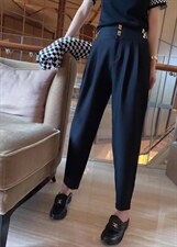 2022秋季新款时尚宽松休闲百搭棋盘格休闲裤，女装休闲裤，L·H·X