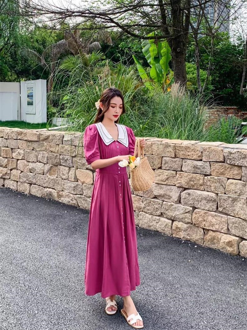 长款连衣裙，女装连衣裙，芷炫