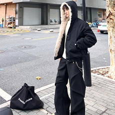 现货高品质美式高街冬季重磅硬挺短款座山雕毛领棉衣男女加厚外套，男装棉衣，电商A443