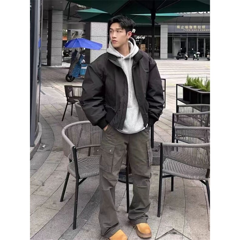 ma1飞行夹克棉服男冬季加厚棉袄美式高街bomber立领短款情侣外套,男装棉衣,星座1611A