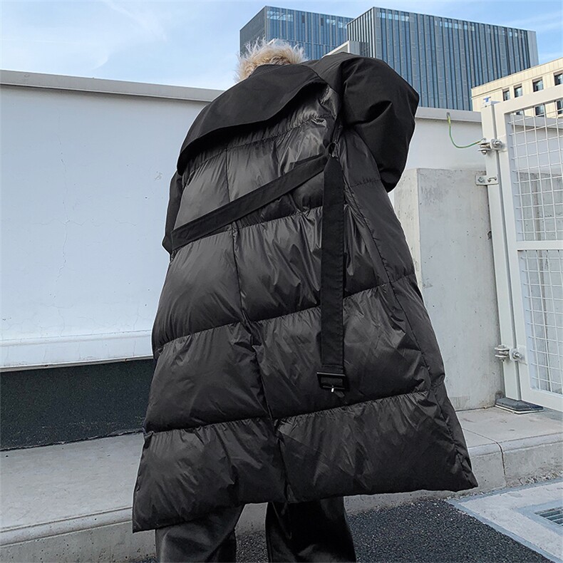 设计感小众长款过膝棉服男士高级感拼接棉大衣外套冬季MM02P235,男装棉衣,星座512-1（原513-3）