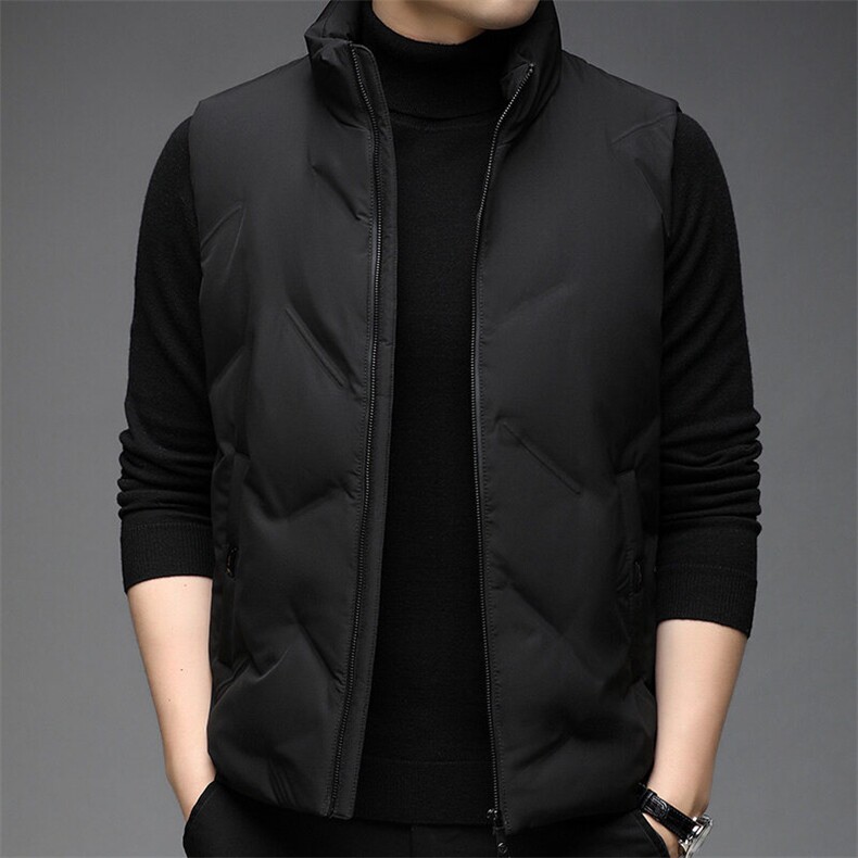 F81500白鸭绒90精品时尚休闲立领简约中青年男士冬季羽绒马甲图片