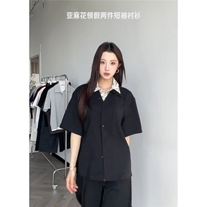 网络图慎用 图片只做展示大货已到翻领假两件衬衫DCS78045P65控98图片