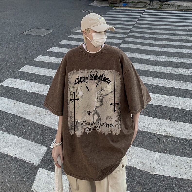 023夏季重磅新款水洗做旧短袖301D-4-SX17-P40抖音品质！！！，男装T恤，电商B251A(原星座301D-4)